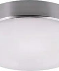 Cadence Glass Flush Mount Ceiling Light In Satin Nickel, Three Light Fixture, 16 Inch Diameter By 5 Inch Height, round view