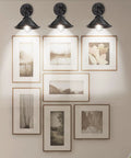 Black Industrial Vintage Wall Sconce Set 4 Pack Dope 240 Degree Adjustable Gooseneck Rustic Antique Wall Lamp above art frames