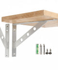 Stainless Steel Triangular Shelf Brackets For Wall Mounts Beefy Heavy Duty Kitchen And Bathroom Shelves Level And Secure Support