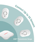 Smart WiFi Water Leak Detector For Home With Real Time App Alerts 2 4GHz Gateway And Six Sensors Keeps Your Phone In The Loop With Tuya App On iOS And Android, white sensors