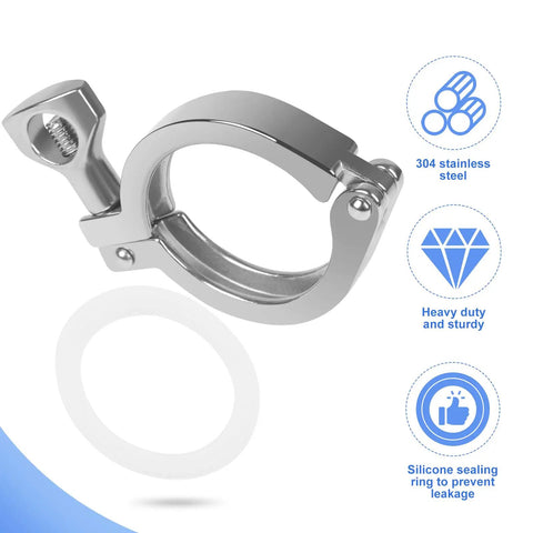 Straight Up Heavy Duty 304 Stainless Steel Single Pin Tri Clamp Set With No Hassle Wing Nut And Top Shelf Silicone Gaskets Built Different For Pro Breweries Seamless Plumbing And Real World Applications 10 Piece Pack
