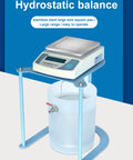Hydrostatic balance with stainless steel large size square pan for precise measuring, ideal for laboratory applications.