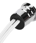 Close-up of Proximity Sensor Switch For LED Cabinet And Wardrobe Lighting, Infrared Motion Induction, with aluminum shell and wiring