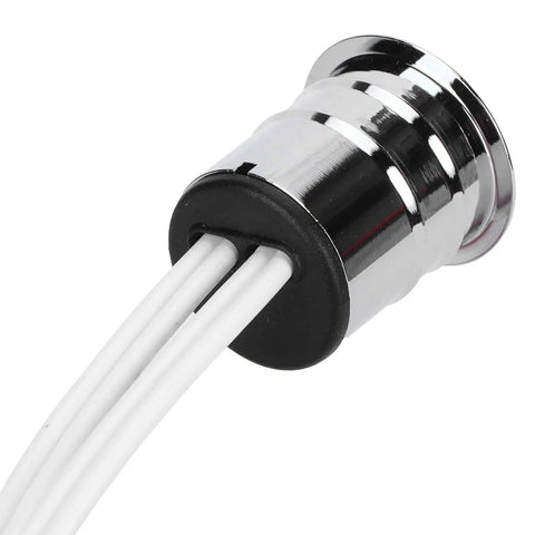 Close-up of Proximity Sensor Switch For LED Cabinet And Wardrobe Lighting, Infrared Motion Induction, with aluminum shell and wiring