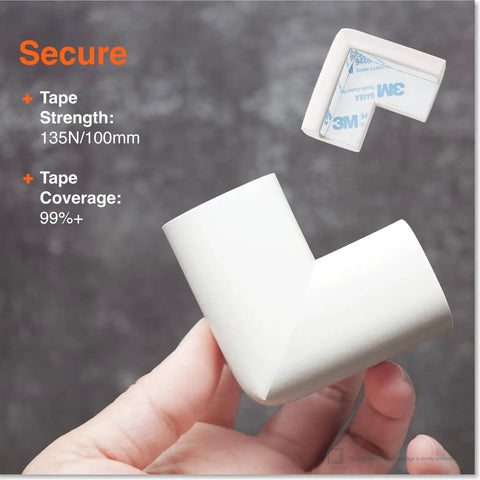 Heavy Duty Baby Proof Corner Protectors With No Fuss Pre Tape, Premium Thick Rubber Foam Edge Guards, Tough Non Toxic Impact Shields For Sharp Desks Tables And Fireplaces, Super Secure Hold 16 Pack