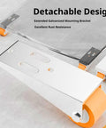 Premium Top Shelf Heavy Duty Vertical Track Roller Wheels With Tough Rubber Casters And Zero Sag Design For Smooth As Silk Sliding Door Glide On Scratch Proof Floors, showing detached mounting bracket and rubber wheel.