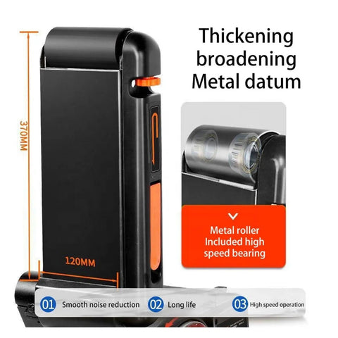 Heavy Duty Desktop Belt Sander With Brushless Motor For Wood Grinding Polishing And Finishing dual sanding disc system showing metal roller and dimensions.