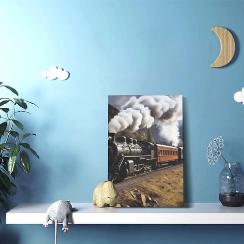 Steam Locomotive Train Canvas Wall Art Poster For Living Room Decor Modern Bedroom Print Dope Wall Hanging Artwork 12x18 Inch