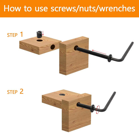Diagram showing Crib And Furniture Hardware Replacement Kit With 30 Hex Socket Cap Screws And Barrel Nuts For Beds And Headboards installation.