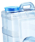 15 Liter Camping Water Container With Lid For Outdoor Use, Food Grade PC, showing blue lid and handle, leakproof wide mouth design