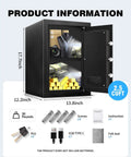2.5 Cu Ft Home Safe Box, Heavy Duty Steel Digital Lock Security Safe With LED Light, Type-C External Charge, open with valuables inside