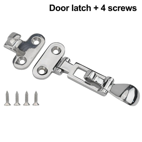 316 Stainless Steel Anti Rattle Marine Latch For Yacht Door Cabinet Toolbox Silent Buckle Hasp Mirror Polished Finish With M5 Screws Silver Heavy Duty Marine Grade Hardware Built To Last In Saltwater