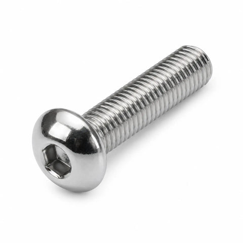 5/16-24 X 1 Button Head Socket Cap Screws Set, 25 Pro Grade Chrome Plated Steel Allen Bolts, Fine Thread UNF Internal Hex Drive