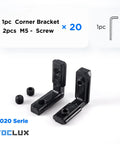 Badass 2020 Aluminum Extrusion Hidden Connector Kit With Black Coated L Shape Brackets Hex Screws And Allen Wrench For Smooth 6mm T Slot Fabrication Modding