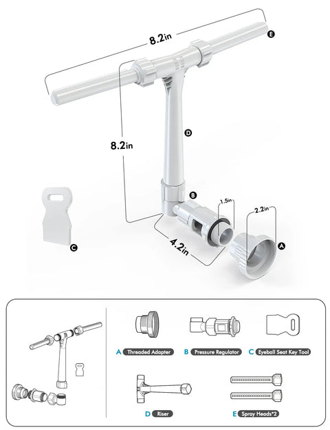 Adjustable Dual Spray Pool Fountain For Above Ground And In Ground Pools High Pressure Waterfall Sprinkler design diagram