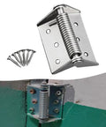 Heavy Duty Self Closing Spring Door Hinge with Screw Automatic Door Closer Hinge for Reliable Return Durable Manganese Steel Silver Finish