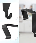 Over The Door Hooks For Office Cubicles 4 Pack Durable Metal Hangers Universal Panel Hanger close-up, sleek black finish, multiple angles