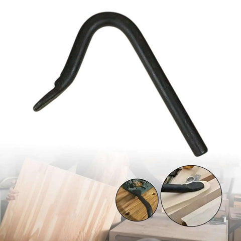 Heavy Duty Workbench Holdfast Clamp for Woodworking, metal bench dog hole clamp, 205mm height, 160mm reach, close-up view