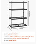 Beefy 4 Tier Heavy Duty Storage Shelving Unit For Garage Or Workshop 2400 Lbs Total Capacity Adjustable Metal Shelves Black