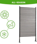 Metal Outdoor Privacy Screen With Stand Freestanding 4 Ft Wide By 6 Ft High Privacy Fence Panel For Patio Garden Backyard Brown PE Coated
