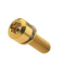 Titanium Alloy M6x16 18 20 25 30 35mm Hex Head Bike Stem Bolts With Washer For MTB And Road Bikes, Grade 5 6AL4V Titanium, Gold Finish, Pack Of 4, Easy Install And Rock Solid Fit