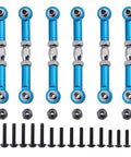 Blue Aluminum Turnbuckle Set With Machined Rod Ends Steering Linkage Six Piece For One Tenth Scale Redcat Volcano EPX Pro