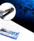Top Tier Rivet Nut Tool Kit with 86 Wrench Threaded Insert Pieces For Furniture Car Trailer Boat Repair And Diy Projects Made To Go Hard On Any Heavy Metal Job Out There, blue case