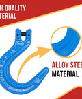 4 Pack One Half Inch Grade 100 Clevis Foundry Hooks Set for Towing and Rigging, Alloy Steel With Sky Blue Painted Finish