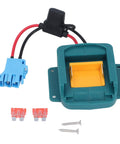 18V Battery Adapter Conversion Kit With Wire Harness Holder For BL1850 BL1860 Batteries, Durable Blue Connector visible with components