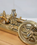 Mini Retro Horizontal Steam Engine Model Kit With Dope Brass Construction Reciprocating Double Acting Cylinder Flyball Speed Reducer Educational