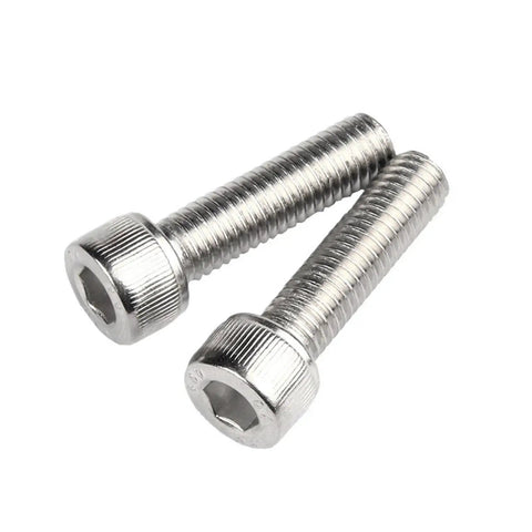 DIN 912 Heavy Duty 304 Stainless Steel Cheese Head Hex Socket Cap Screws M10 X 80mm, displaying two screws with rounded heads.