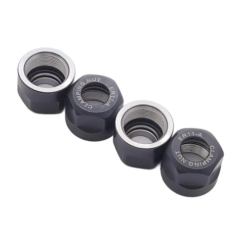4 Pack ER11-A Collet Clamping Nuts For CNC Milling Chuck Holder Lathe Beefy Heavy Duty Precision Ground Hardened 40Cr Steel