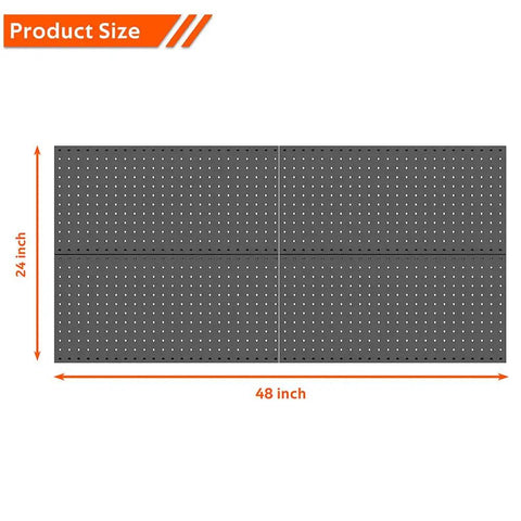 4 Pack Metal Pegboard Wall Panels For Garage Tool Storage And Organization, Durable Wall Mount Peg Boards For Tools product size dimensions
