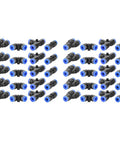 Snapping Pneumatic Push Connectors: 40-Piece 6mm Air Hose Quick Fitting Kit With High Pressure Relief And 360 Degree Rotation For Super Easy Tool Hookup No Leaks, 40 black and blue fittings