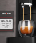 Sweet Home Coffee Setup Featuring A Fully Automatic Espresso Machine pouring espresso into a glass cup.