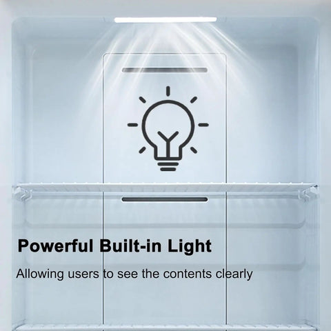 Interior view of Beefy Upright Freezer With 17 Cubic Feet Capacity And Convertible Fridge Mode featuring built-in light.