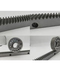 External Gear Rack 500mm With Precision Straight Teeth Drive For V Slot Aluminum Profile, close-up angles of gear engagement