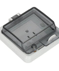 Heavy Duty IP66 Wall Outlet Us Standard Power Socket 15 Amp Weatherproof Jack with protective cover for outdoor use.