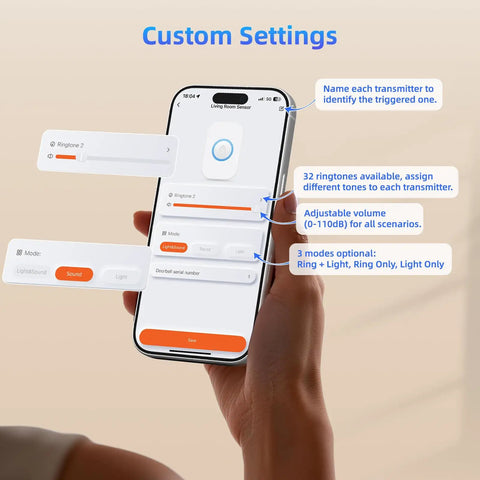 WiFi Door Sensor Chime For Smart Home Open Alert And Window Sensor Real Time App Alerts From Tuya Smart Life Perfect For Child Safety And Dementia Care Loud Chime With Five Volume Levels For Home Or Biz, phone app settings screen