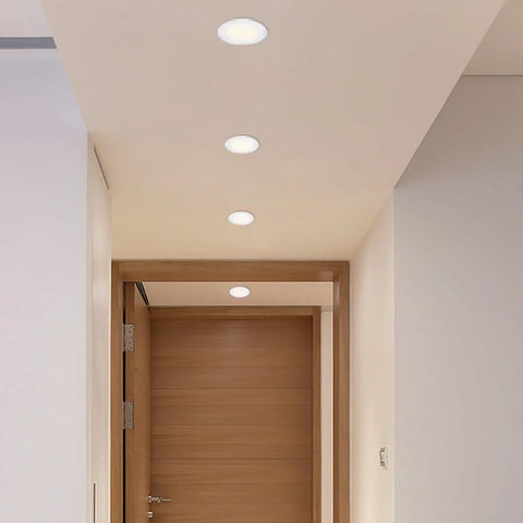 VOGHMOLD 6W Ultra Slim LED Downlight 5 inch, 6000K Recessed Ceiling Light, installed in modern hallway