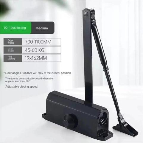 Door Closer Adjustable Speed 25 Kg To 85 Kg With Holder Protective Soft Closing Buffer visible on white surface