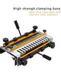 Badass Dovetail Workhorse Machine And Portable Woodworking Jig For Killer Joinery With Rugged DieCast Body And QuickChange Templates For Smooth Cut Carpentry Projects And HomeShop Upgrades, close-up of clamping base.