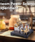 Full Metal Beam Steam Engine Model Kit With Horizontal Boiler, Stationary Steam Power Demonstration For Adults, 84-Piece Educational Mechanical Build, Hands On Science Hobby Project on a base