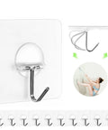 Heavy Duty Adhesive Wall Hooks 13Lb No Drill Transparent Waterproof For Bathroom Kitchen Towels Coats Keys And More 12 Pack