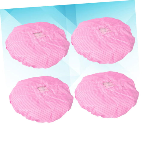 Solid 4 Pack Fresh Pink Anti Static Workshop Hats Hella Breathable Mesh Caps with breathable design for cleanroom use.