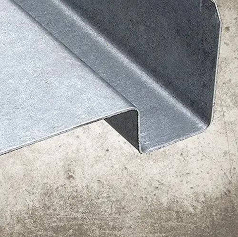 Close-up of 90 degree bend made by Versa Bend Sheet Metal Brake, handling 18 gauge steel and 20 gauge aluminum for precise 20 inch bends.