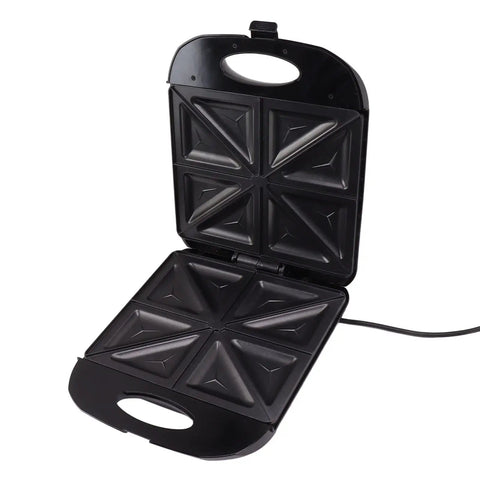 Heavy Duty 1400W Panini Press Grill With Nonstick Coating Hot Sandwich Maker stainless steel cooking appliance open view