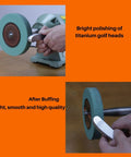 Premium Elastic Polyurethane Buffing Wheels 6 Inch 2000 Grit Silicon Carbide Abrasive polishing titanium golf heads on grinder.