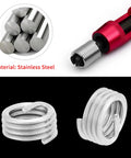 M6 1.0 1D Stainless Steel Threaded Inserts Kit 100 Pcs Helical Coil Wire Thread Repair, stainless steel rods and tool close-up
