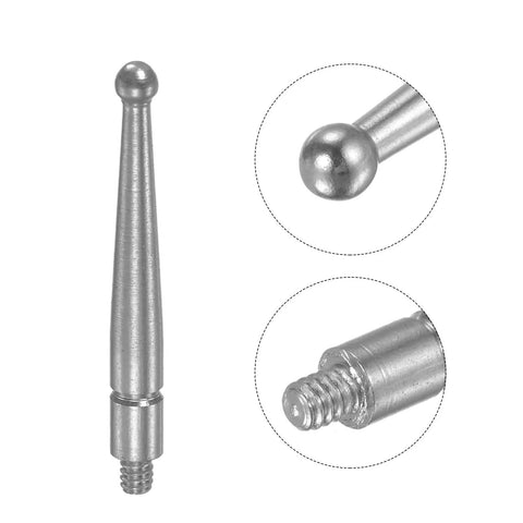 Dial Test Indicator Contact Point With 2mm Ball Tip, HSS High Speed Steel Probe, M1.6x0.35 Thread, 2 Pack